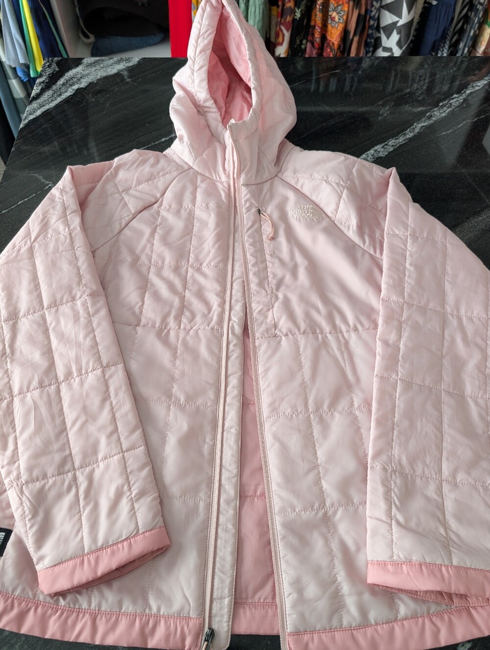 The North Face Women's' Light Pink Quilted Hooded Puffer Jacket